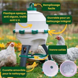 Abreuvoir Optimus pour poule et volaille grande capacité