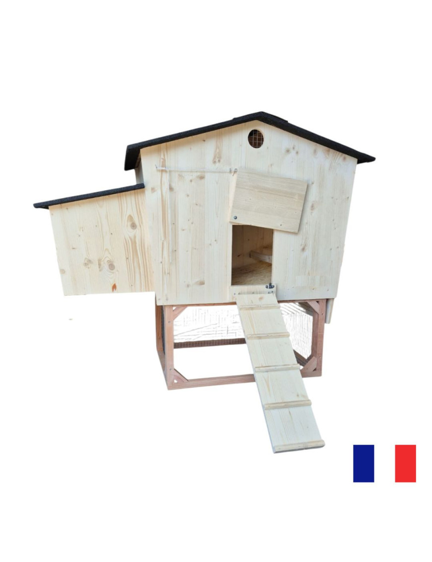 Poulailler en Bois Massif 19mm | 4-6 Poules | Artisanal & Anti-Poux