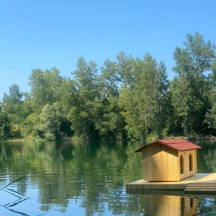 Nichoir Îlot Flottant Double pour Canards (2 Nids) | Protection Anti-Prédateur