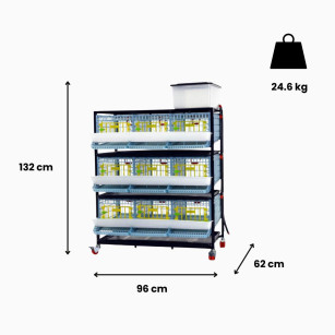 Jaula Para Codornices Ponedoras Jumbo 3 Pisos - Cría Óptima