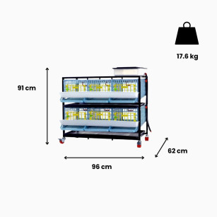 Cage 2 étages pour cailles pondeuses Jumbo | Eggceterra