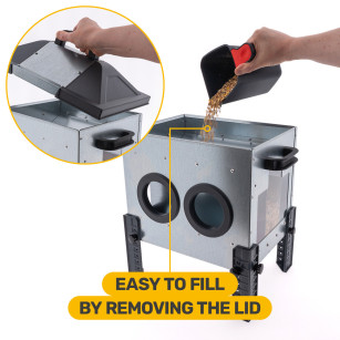 Comedero ROBUST® 18kg Bajo | Antidesperdicio y Acero Galvanizado