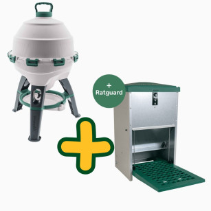 Kit Experto Gallinero | Bebedero Optimus 25L y Feedomatic 8kg