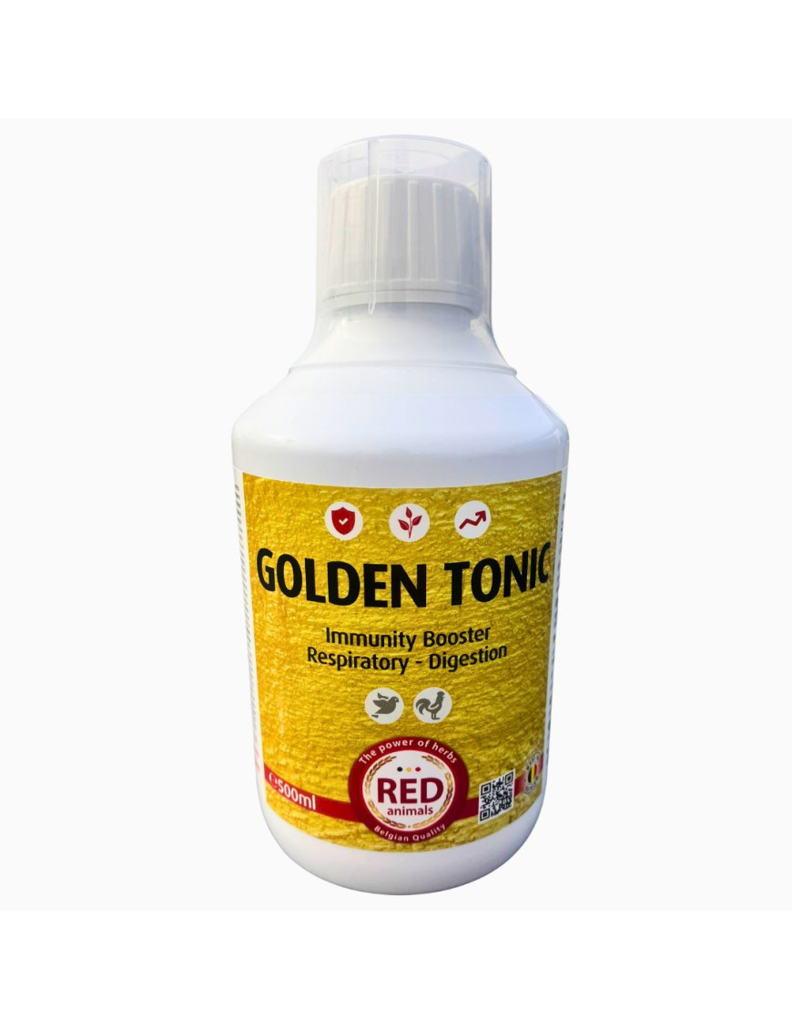 Golden Tonic 500ml | Tónico Natural 5-en-1 para Aves y Palomas