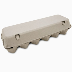 124 Cajas para Huevos 1x12 Grises Neutras | Formato 12 Huevos Pro