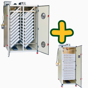 Kit de incubadora automática profesional T4800S + Nacedora profesional T1600H