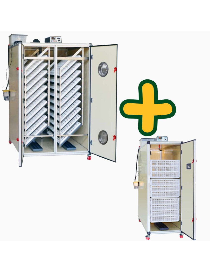 Kit de incubadora automática profesional T4800S + Nacedora profesional T1600H