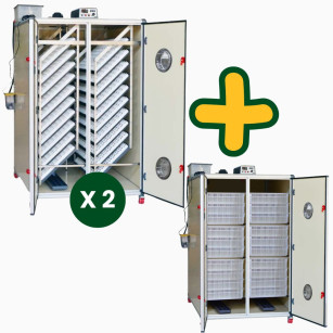 Kit de 2 incubadoras automáticas profesionales T4800S + Nacedora profesional T4800H