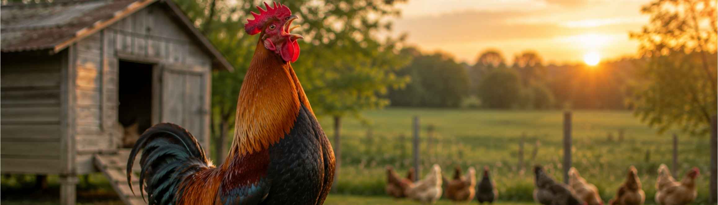 coq dans un poulailler